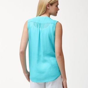 Coastal gauze sleeveless tee
